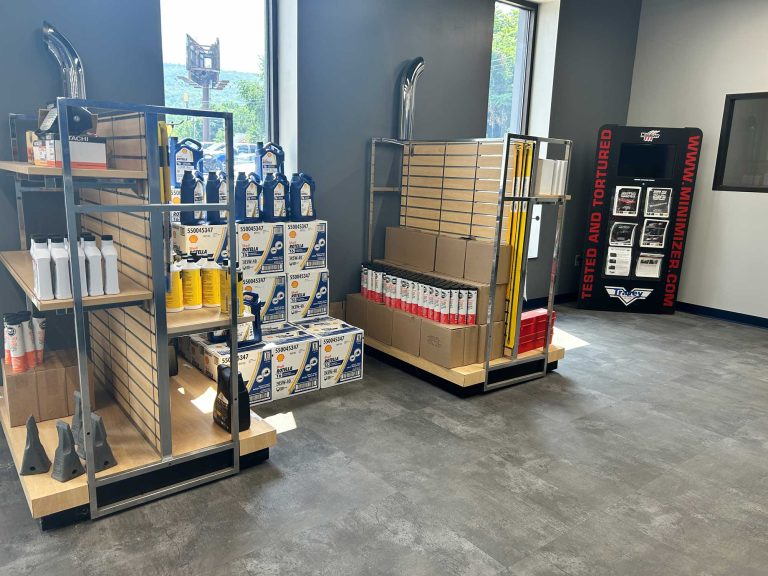 Automotive parts display in store