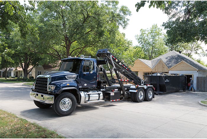 Put safety to work: why the freightliner 114sd plus is built for today's toughest jobs freightliner 114sd plus rolloff 1