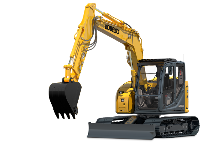 Kobelco short radius excavators - sk75sr-7 offset boom