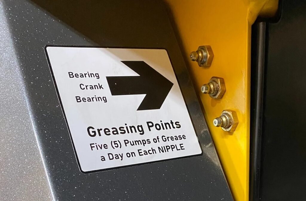 Stump cutter safety - grease points